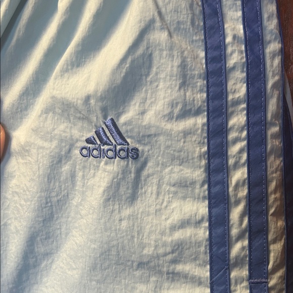 VINTAGE Y2K adidas Light Blue Track Pants with Navy Triple Stripes (2003) - Picture 3 of 6